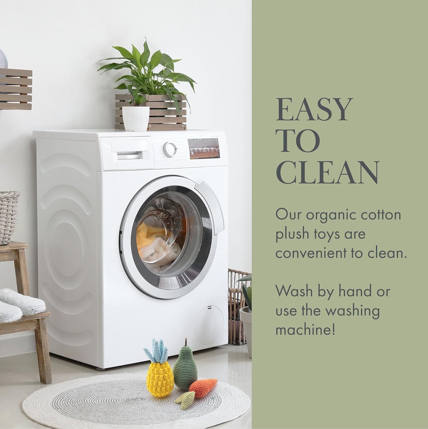 Organic Cotton Dog Toys Pack – Handmade Squeaky Plush Puppy Toys for Small and Medium Dogs, Eco Friendly Teething Accessories, Natural Pet Gift Set with Cute Fruit and Veggie Designs