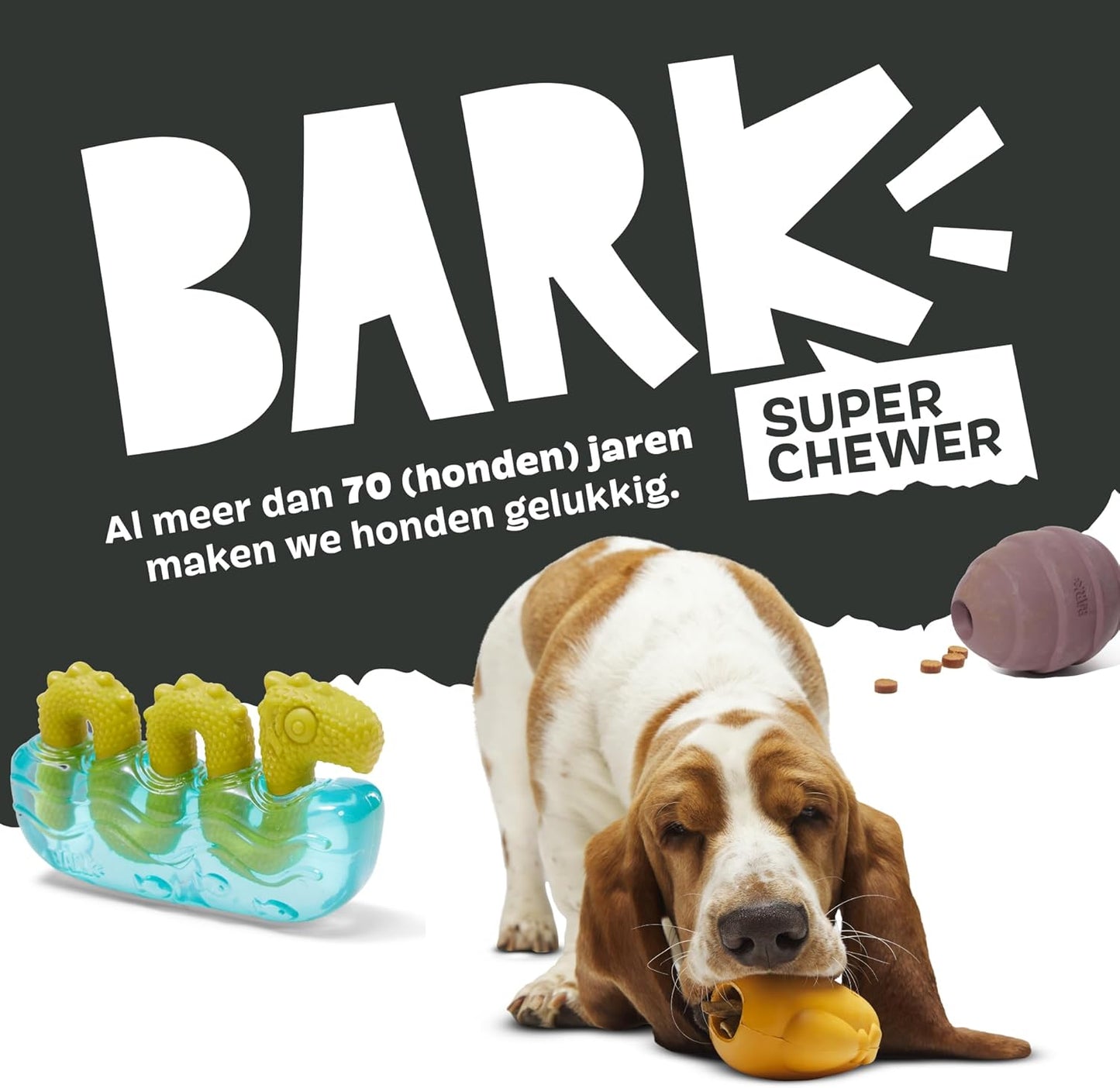 Super Chewer Tough Dog Chew Toys for Aggressive Chewers, Dental Stimulating (Turkey - Large)