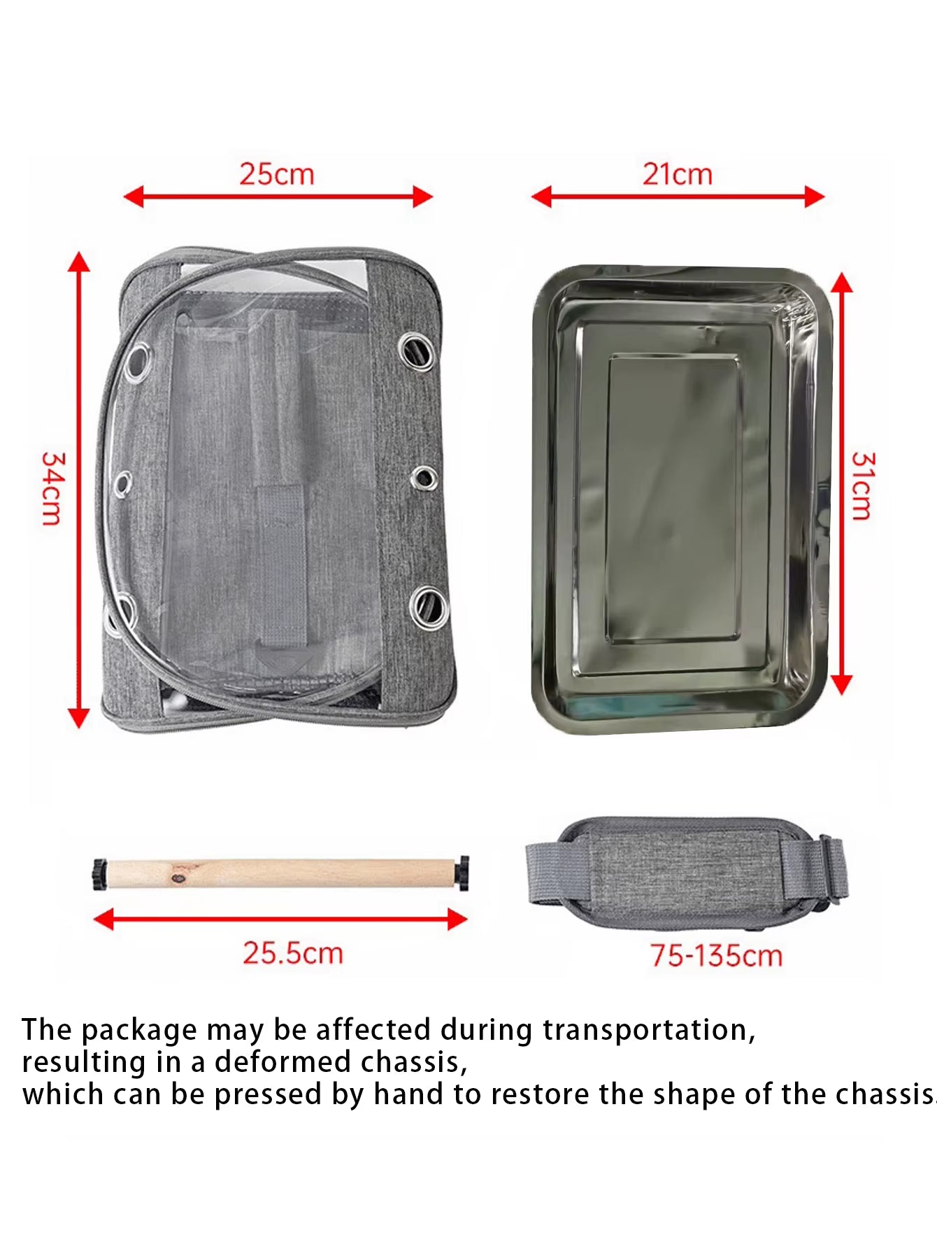 Bird Travel Carrier with Stand Perch, Breathable Bird Carrier Cage Parrot Carrier for Hiking