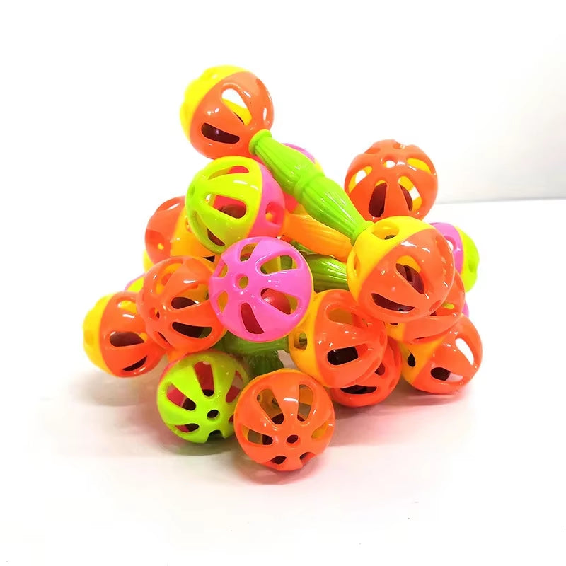 Parrot Toy Creative Rattle Bite Resistant Bird Bite Toy Double-Head Bell Ball Toy Parrot Training Toy Bird Toys Bird Toys