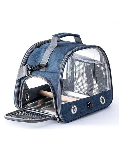Bird Travel Carrier with Stand Perch, Breathable Bird Carrier Cage Parrot Carrier for Hiking