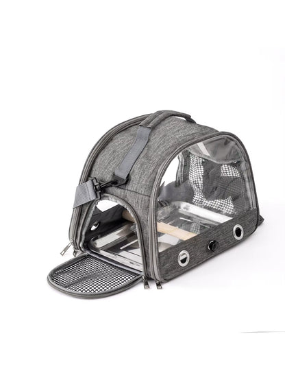 Bird Travel Carrier with Stand Perch, Breathable Bird Carrier Cage Parrot Carrier for Hiking