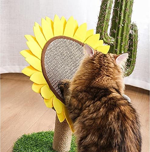 Sunflower Cat Scratching Post with Sisal Covered, Cat Claw Scratcher Pole for Kitten, Flower Cat Tree Furniture Scratch Post