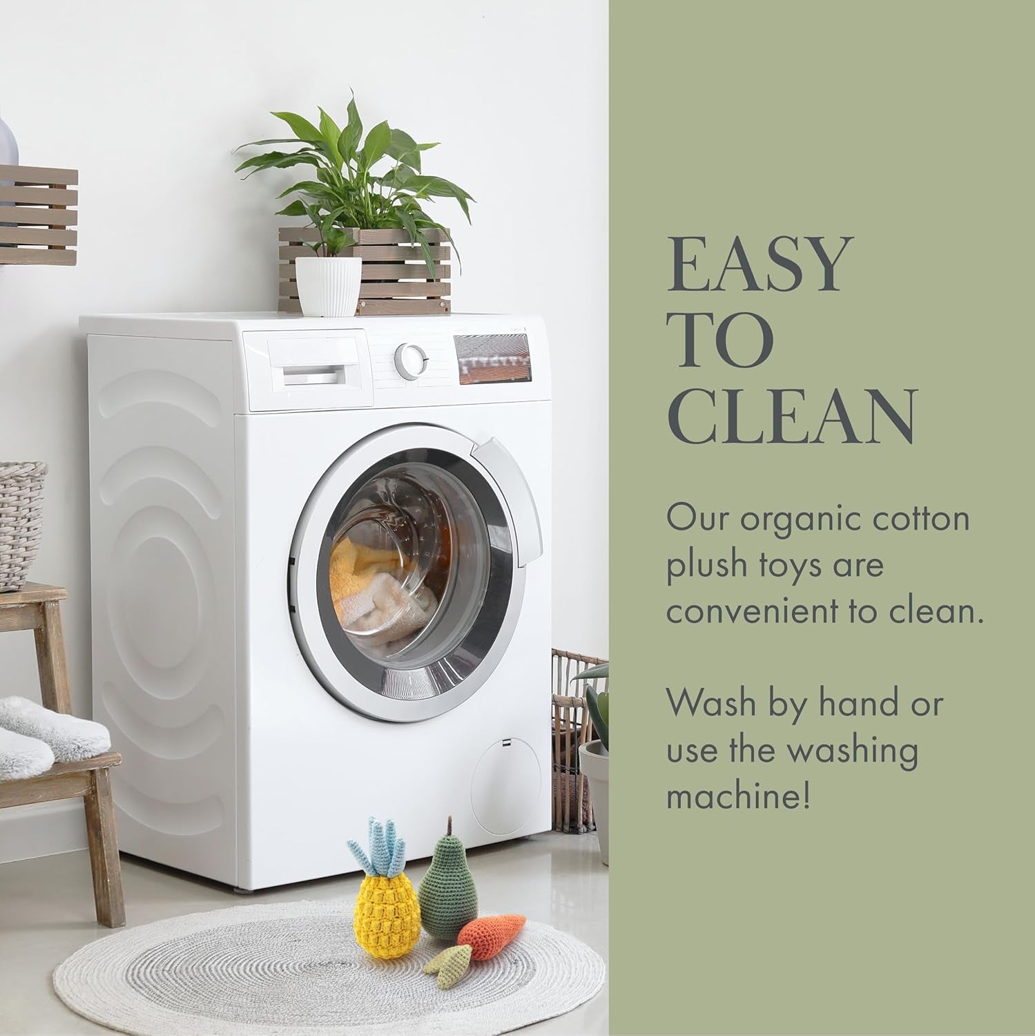 Organic Cotton Dog Toys Pack – Handmade Squeaky Plush Puppy Toys for Small and Medium Dogs, Eco Friendly Teething Accessories, Natural Pet Gift Set with Cute Fruit and Veggie Designs