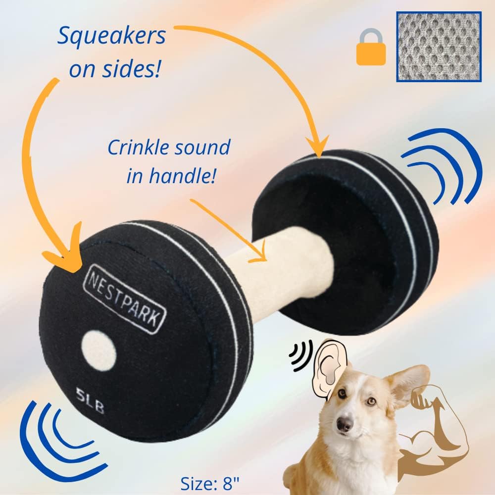 Fitness Funny Dog Toys - Doggyade and Doggy Dumbbell Workout Parody Cute Dog Toys - 2 Pack (Workout Pack)