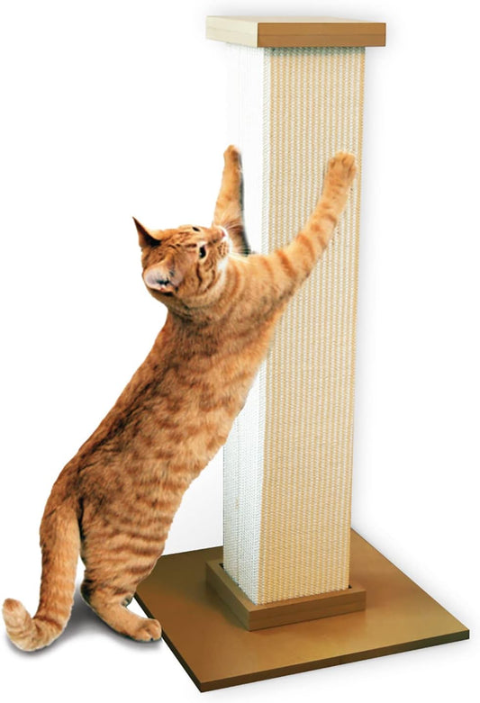 Ultimate Scratching Post – Beige, Large 32 Inch Tower - Sisal Fiber