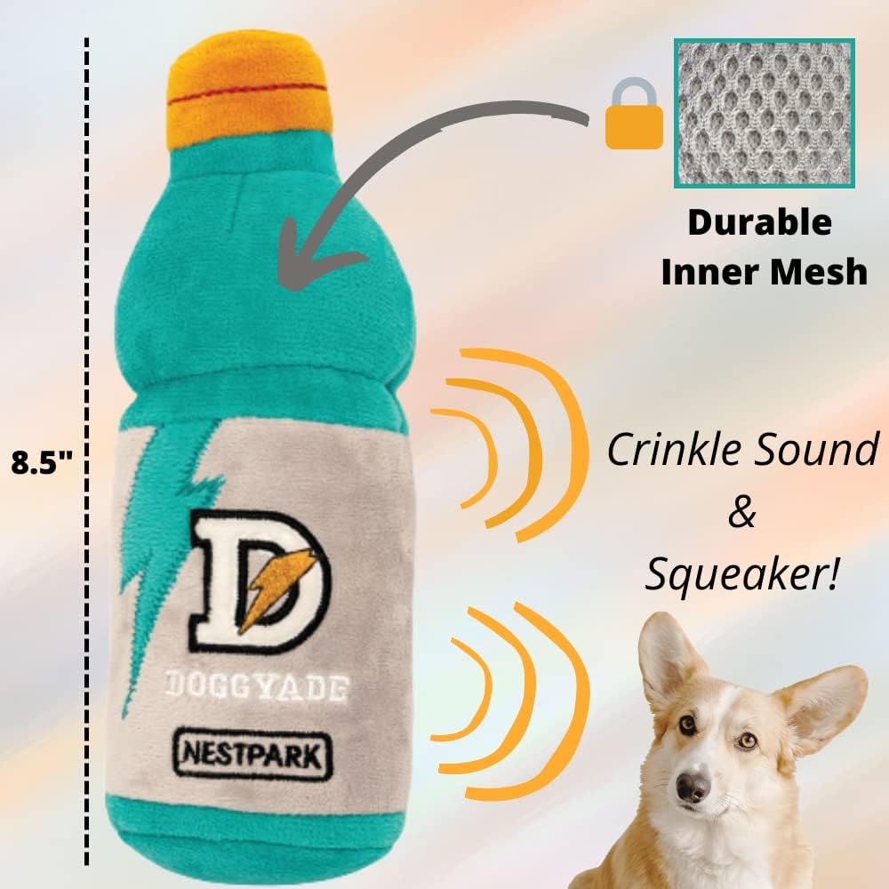 Fitness Funny Dog Toys - Doggyade and Doggy Dumbbell Workout Parody Cute Dog Toys - 2 Pack (Workout Pack)