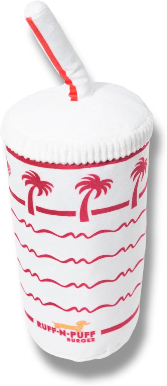 Palm Cup Dog Toy - Parody Plush Squeaky Crinkle Pet Toy - Puppy Toys Dog Birthday