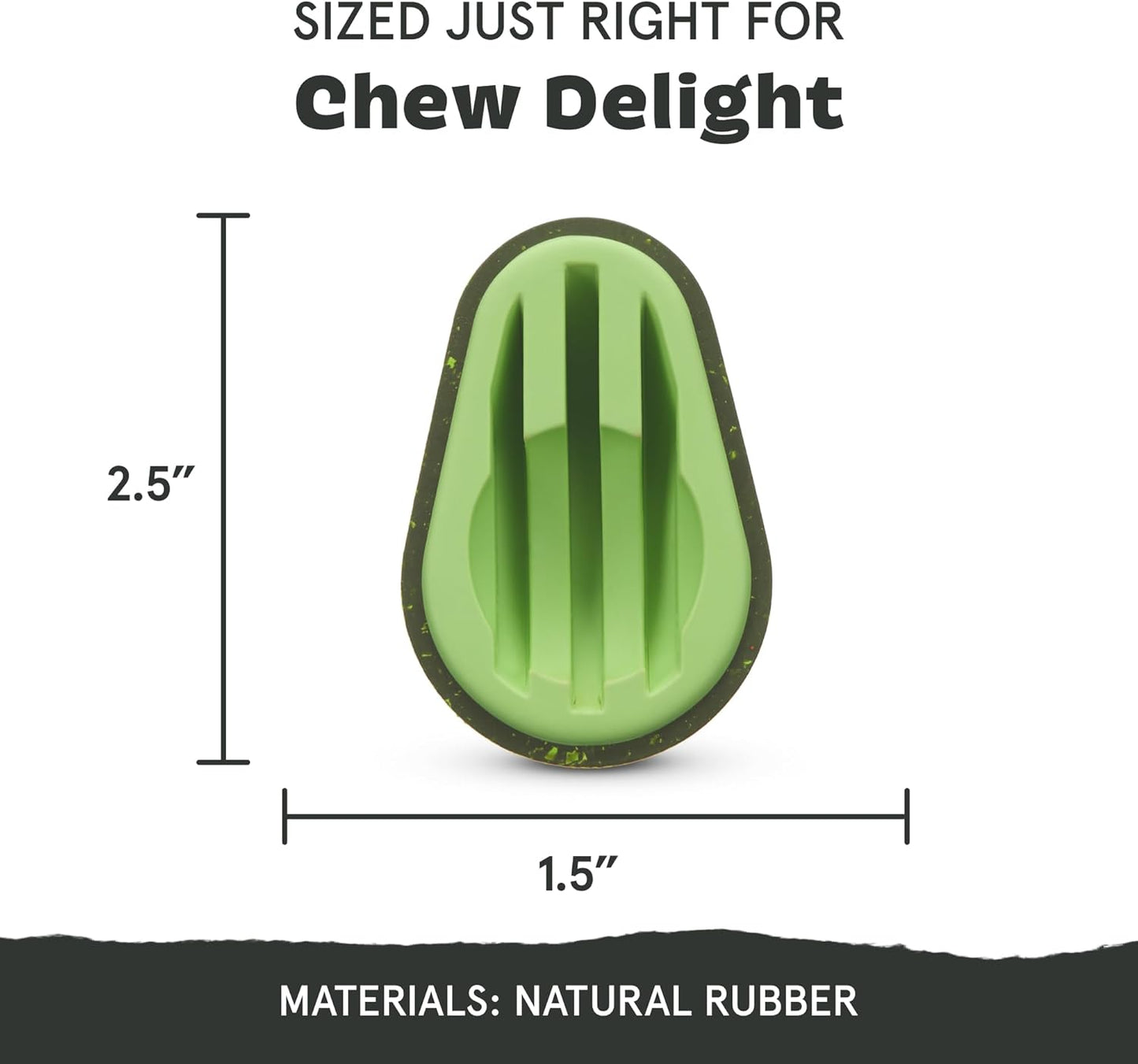 Avocadoggo Dog Toy | Natural Rubber, Wobble Shape, Perfect for Peanut Butter & Dishwasher Safe | Dog Toy for Aggressive Chewers