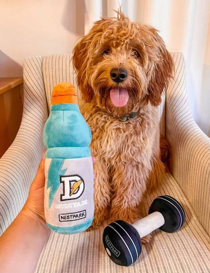 Fitness Funny Dog Toys - Doggyade and Doggy Dumbbell Workout Parody Cute Dog Toys - 2 Pack (Workout Pack)