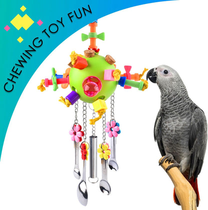 Bird Toys, Parrot Pull Spoons Toys for Conure Cage Parakeet Cockatiel Quarker African Grey Mini Macaw Amazon Parrots Cockatoo Small to Medium Birds