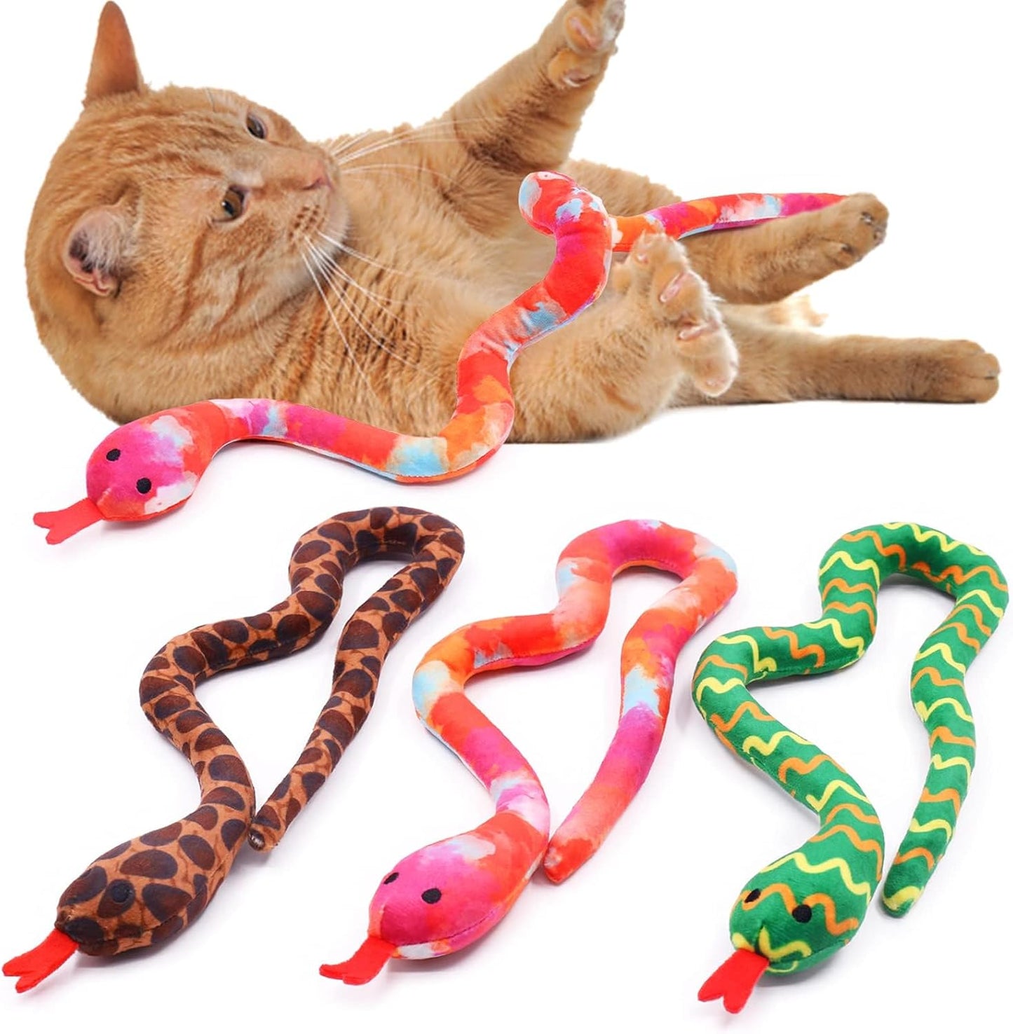 Snake Catnip Toys Kitten Supplies Interactive Catnip Toys for Indoor Cats Snakes Cat Toy Novelty Gift for Cat Lovers Dental Health Chew Catnip Toy for Cats Set of 3