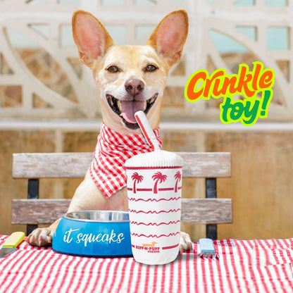 Palm Cup Dog Toy - Parody Plush Squeaky Crinkle Pet Toy - Puppy Toys Dog Birthday