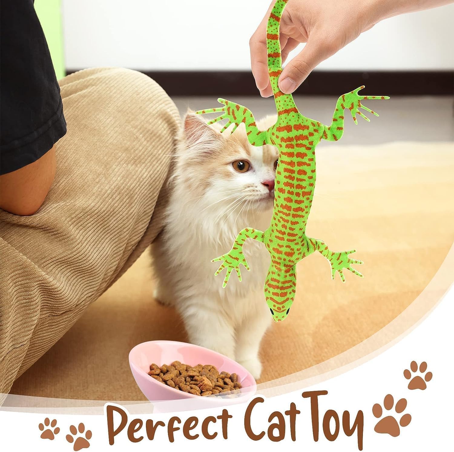 4 Pack Lizard Catnip Toys Chew Bite Resistant Toys for Indoor Cats Boredom Relief Teeth Cleaning Interactive Funny Cute Kitten Cat Lover Gifts