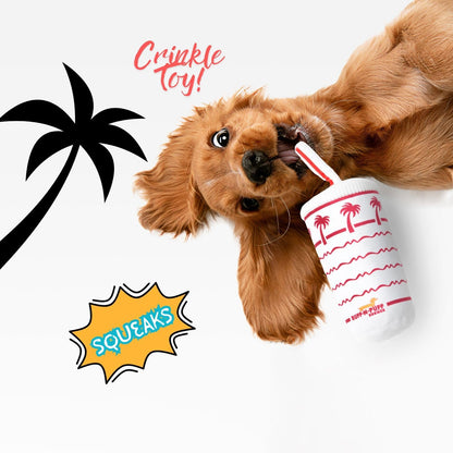Palm Cup Dog Toy - Parody Plush Squeaky Crinkle Pet Toy - Puppy Toys Dog Birthday