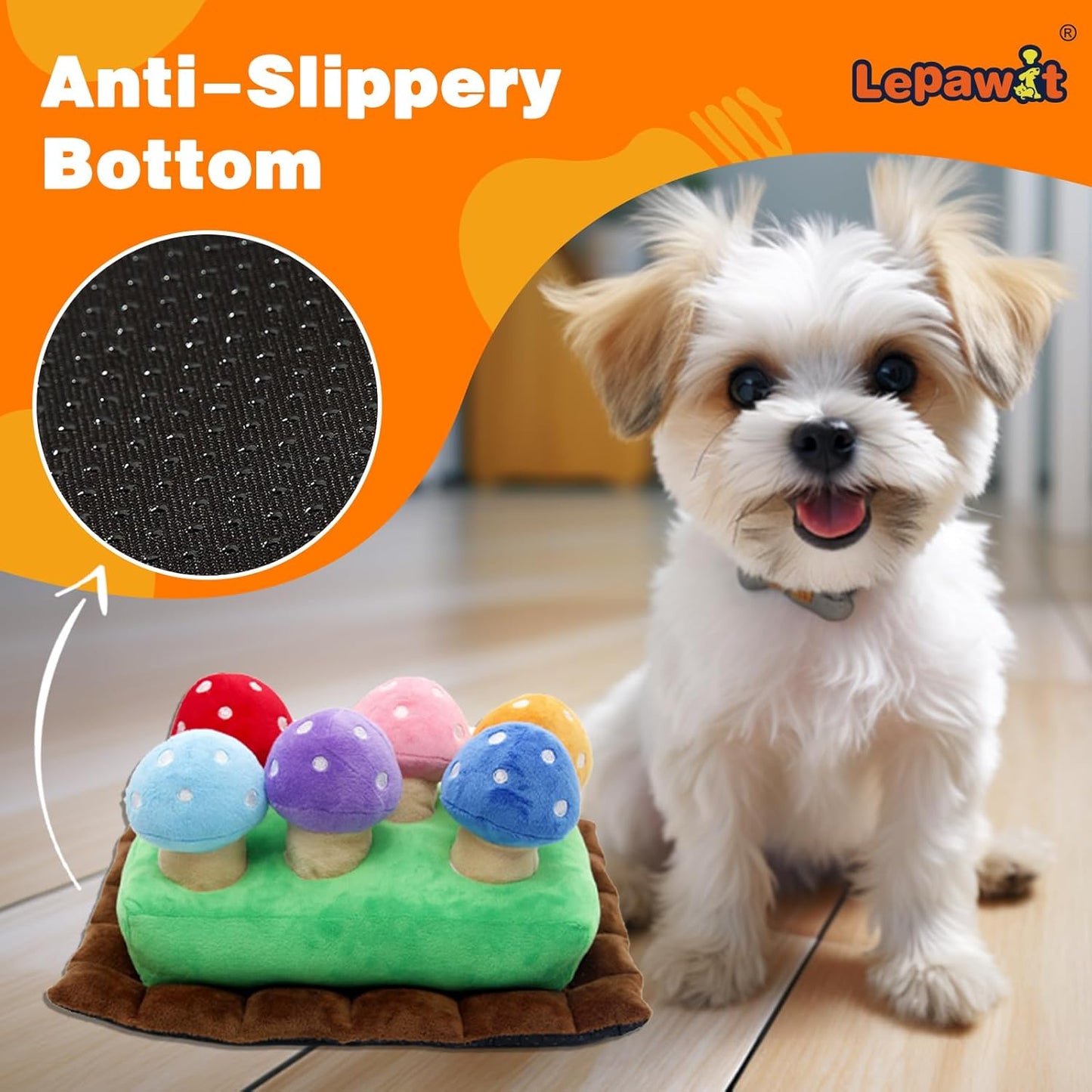 Hide and Seek Mushroom Dog Toys, Squeaky Interactive Puzzle Dog Toys for Boredom and Stimulation, Dog Enrichment Toys for Small and Medium Dogs (Mushrooms, Pack of 7)