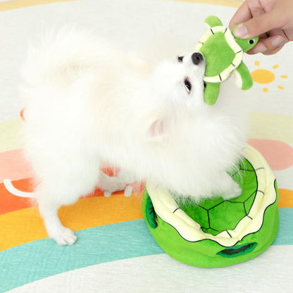 Cute Sea Turtle Squeaky Dog Toy, Interactive Plush Hide and Seek Dog Toys for Small Medium Sized Dogs and Non-Aggressive Chewers, Puppy Teeth Clean Chew Toys, Turtles