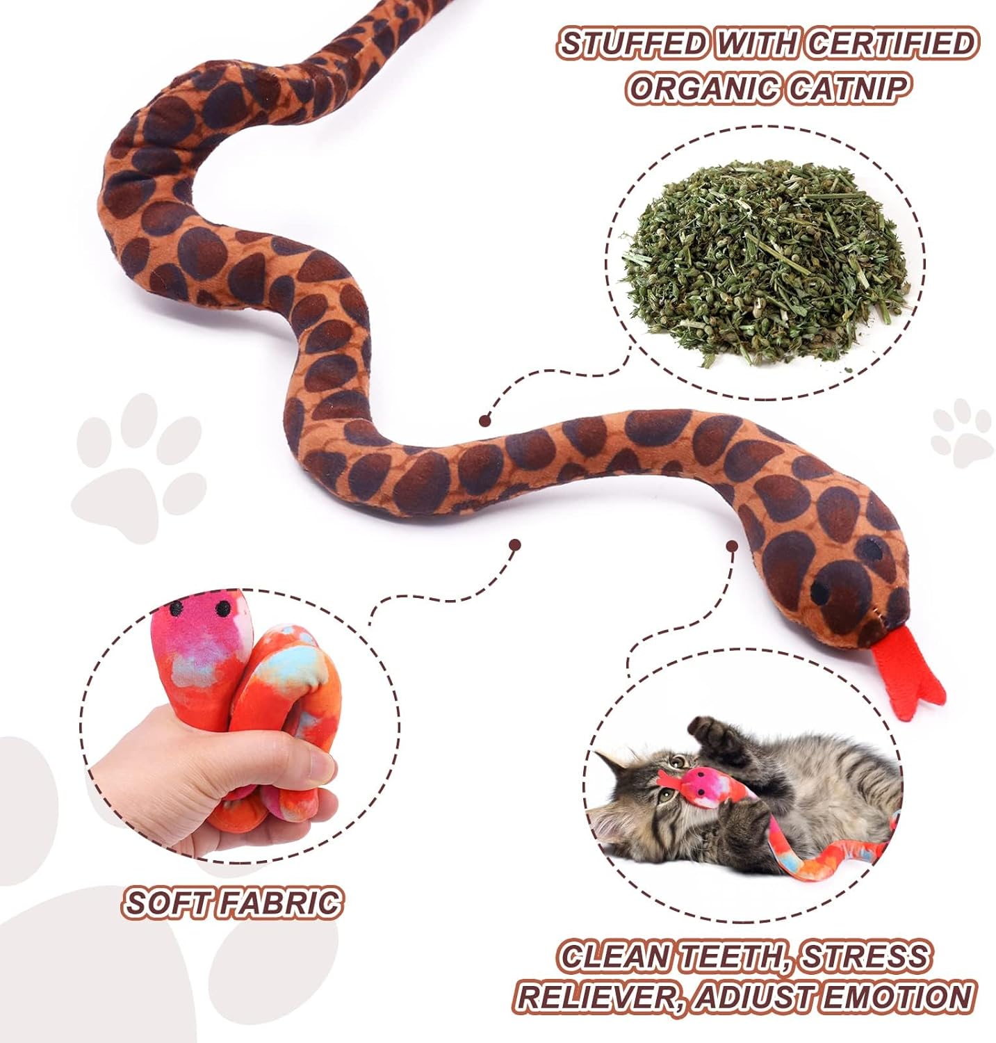 Snake Catnip Toys Kitten Supplies Interactive Catnip Toys for Indoor Cats Snakes Cat Toy Novelty Gift for Cat Lovers Dental Health Chew Catnip Toy for Cats Set of 3