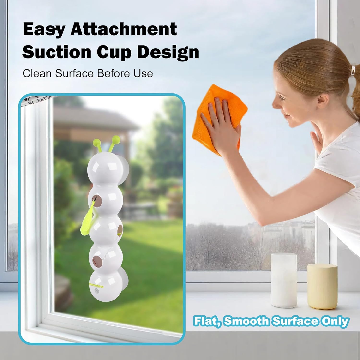 Interactive Cat Feather Toy, Automatic Fluffy Tail Teaser with Motion Sensor,Whack a Mole Cat Toy, USB Rechargeable, Suction Cup for Stable Play, Perfect for Indoor Cats