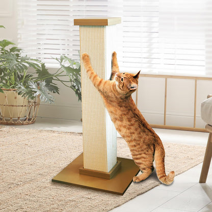 Ultimate Scratching Post – Beige, Large 32 Inch Tower - Sisal Fiber
