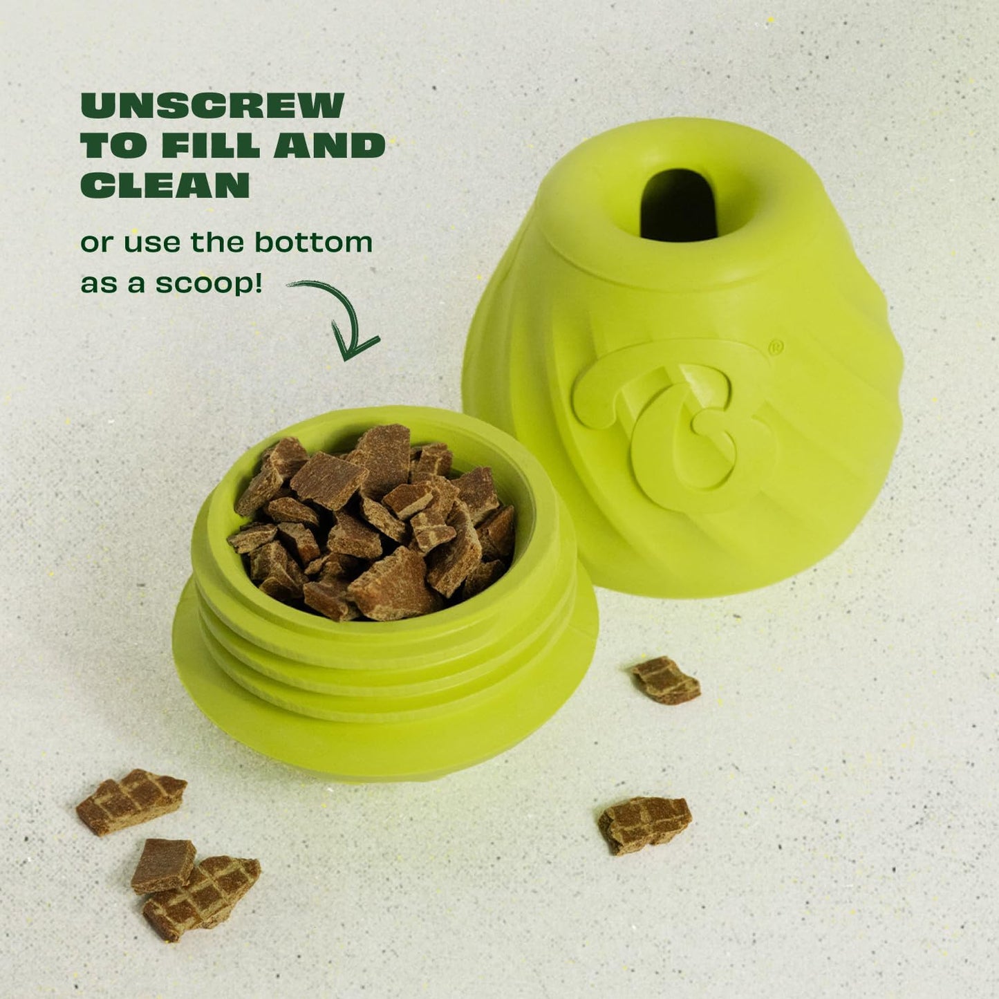 Pawbler - Natural Rubber Interactive Enrichment Treat and Kibble Dispensing Dog Toy – Great for Boredom - Medium/Large