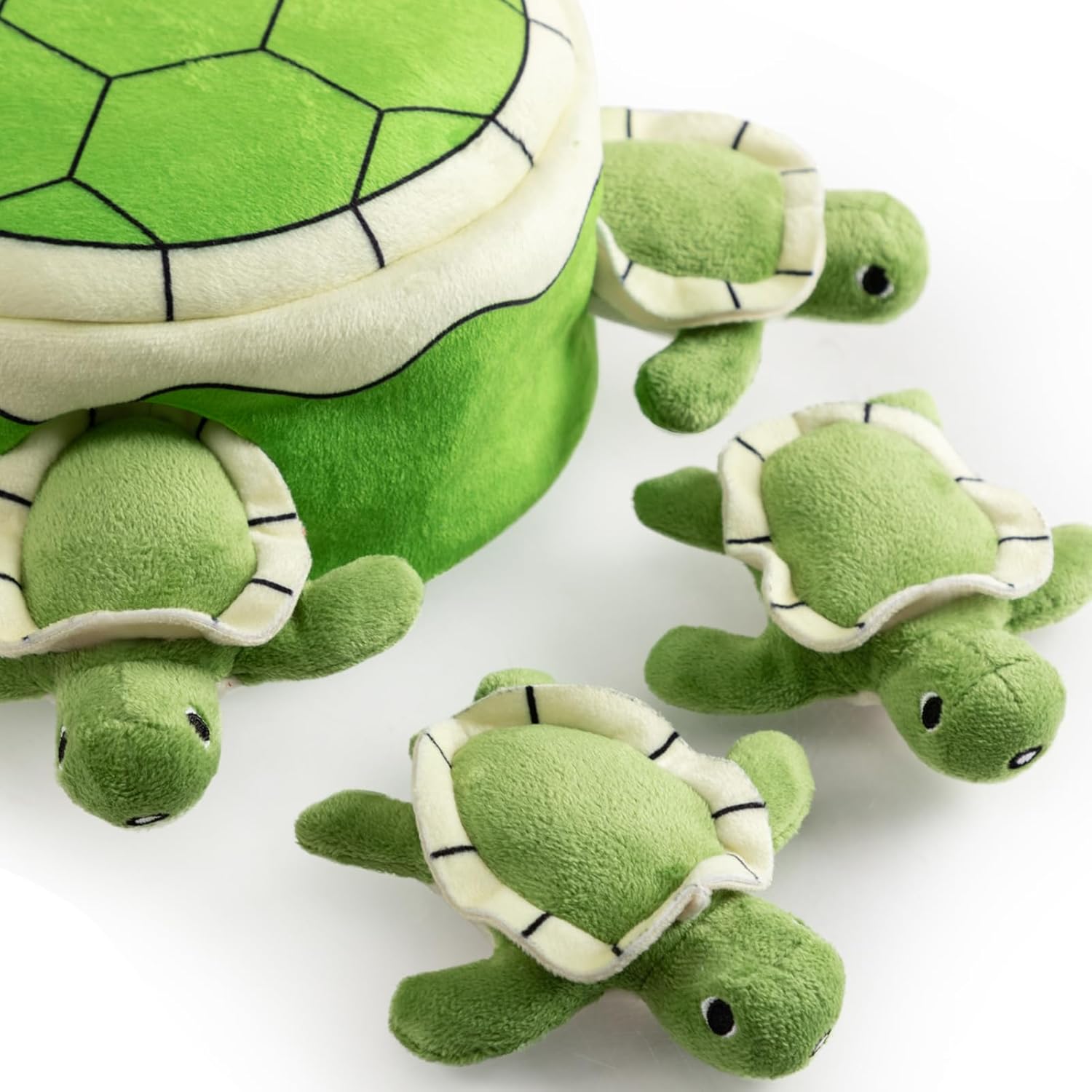 Cute Sea Turtle Squeaky Dog Toy, Interactive Plush Hide and Seek Dog Toys for Small Medium Sized Dogs and Non-Aggressive Chewers, Puppy Teeth Clean Chew Toys, Turtles