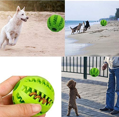 2 Pack Dog Toy Ball - Nontoxic Bite Resistant Teething Toys for Small/Medium/Large Dog and Puppy Cat, Dog Pet Food Treat Feeder Chew Tooth Cleaning Exercise Game IQ Training