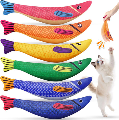 6 Pack Cat Toys for Indoor Cats, Interactive Catnip Toys for Bored, Kitten Kicker Toy for Kitty with Sound, Cat Chew Toys for All Breeds
