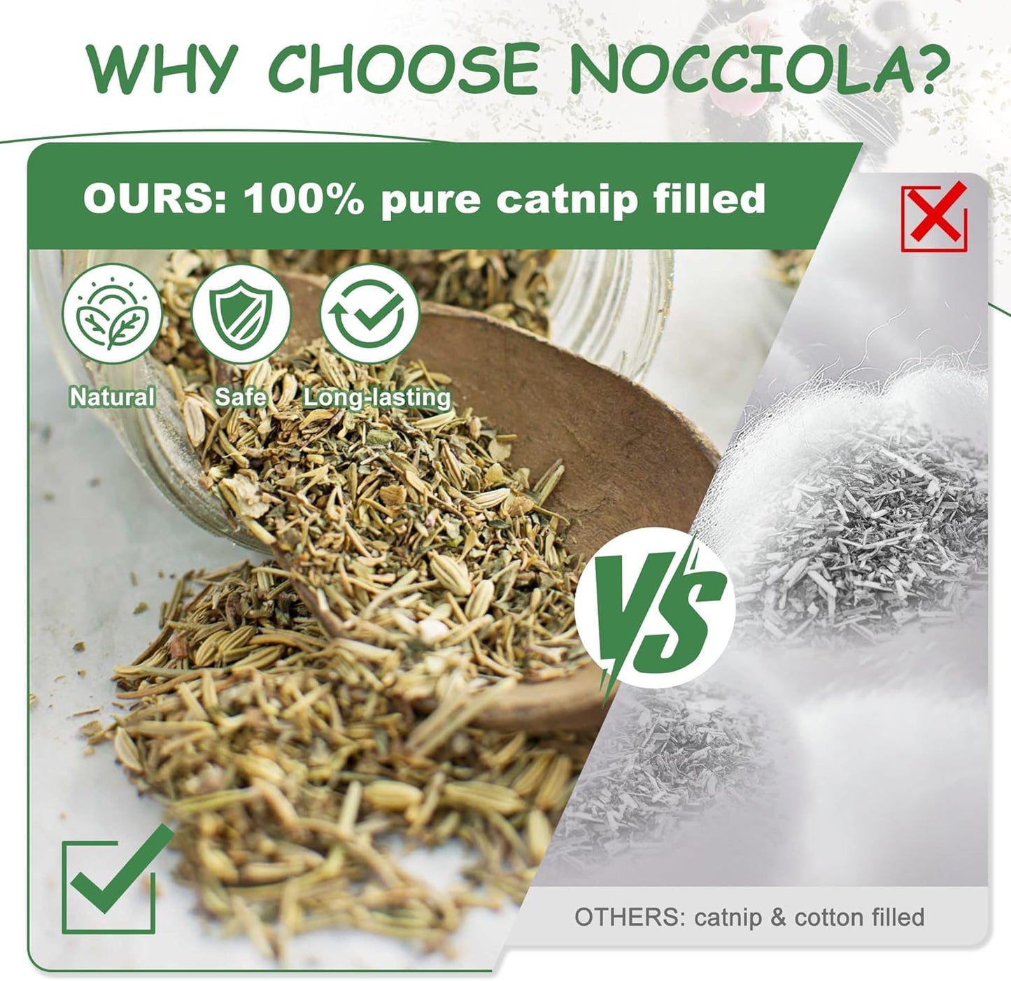 Organic 3 Pack Catnip Toys for Cats, Funny Cat Toys Filled with 100% Pure Organic Catnip, Safe Kitten Teething Chew and Kicker Toys, Stress Relieving Fun for Indoor Cats