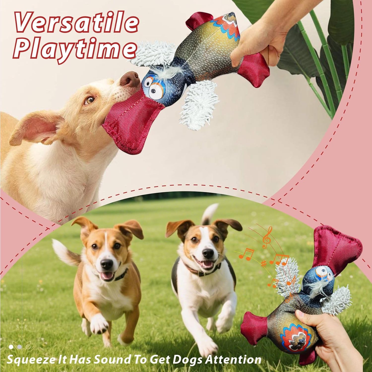 Dog Toy Duck with Squeaker, Best Pet Supplies Crinkle Dog Toy for Small, Medium, and Large,Indoor and Outdoor Dog Interactive Play, Chewing Toys(Red-Billed Duck