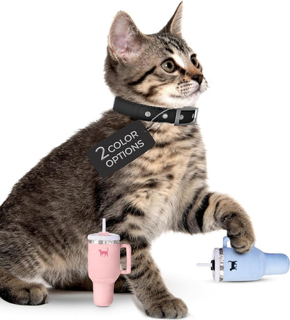 Kitty Cup Catnip Toy - Christmas & Birthday Cat Gift Toy with Catnip & Crinkle, Funny Stocking Stuffer for Girl Indoor Kitten (Chambray Blue)