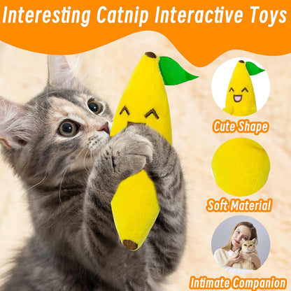 Catnip Toys for Cats, 5 Pack Cat Toys for Cats, Fluffy Catnip Toys for Chewing Playing, Interactive Kitten Toys, Catnip Filled Kitty Chew Teething Toys, Cat Chew Toys, Vegetable,5 Pcs