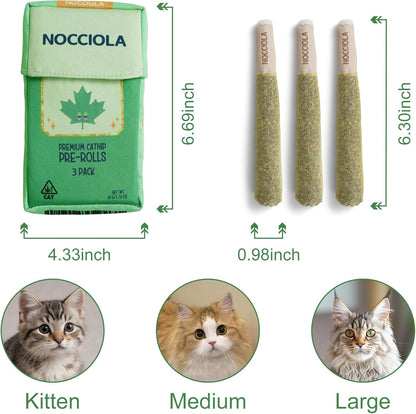 Organic 3 Pack Catnip Toys for Cats, Funny Cat Toys Filled with 100% Pure Organic Catnip, Safe Kitten Teething Chew and Kicker Toys, Stress Relieving Fun for Indoor Cats