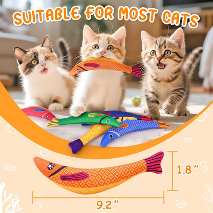 6 Pack Cat Toys for Indoor Cats, Interactive Catnip Toys for Bored, Kitten Kicker Toy for Kitty with Sound, Cat Chew Toys for All Breeds