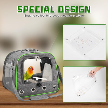 Lightweight and Portable Travel Bird Cage with Stand and Easy Clean Tray, Parrot Parakeet Cockatiels Bird Travel Cage