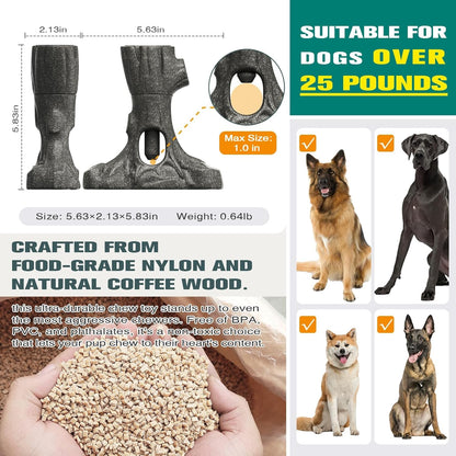 Bully Stick Holder & Frozen Snack Toy 2-In-1 for Large Aggressive Chewers, Durable Dog Chew Toy Reduces Anxiety & Prevents Choking, Bpa-Free