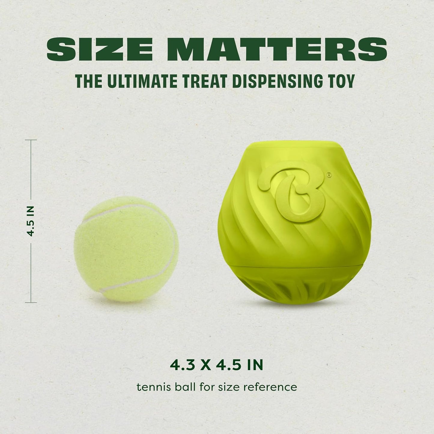 Pawbler - Natural Rubber Interactive Enrichment Treat and Kibble Dispensing Dog Toy – Great for Boredom - Medium/Large