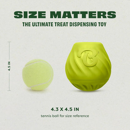 Pawbler - Natural Rubber Interactive Enrichment Treat and Kibble Dispensing Dog Toy – Great for Boredom - Medium/Large