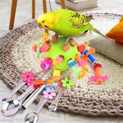 Bird Toys, Parrot Pull Spoons Toys for Conure Cage Parakeet Cockatiel Quarker African Grey Mini Macaw Amazon Parrots Cockatoo Small to Medium Birds