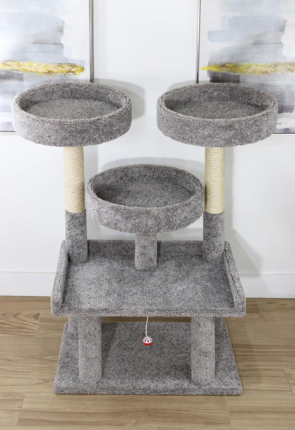 46″ XXL Heavy Duty Cat Tree – Extra-Large! Sturdy Indoor Cat Tower with Multiple Perches, Sisal Scratch Posts & Solid Wood Base (Gray)