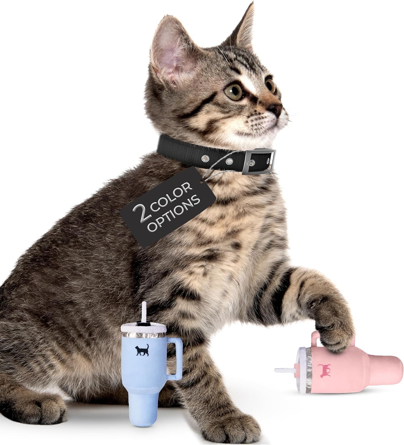 Kitty Cup Catnip Toy - Christmas & Birthday Cat Gift Toy with Catnip & Crinkle, Funny Stocking Stuffer for Girl Indoor Kitten (Pink Peach Dust)