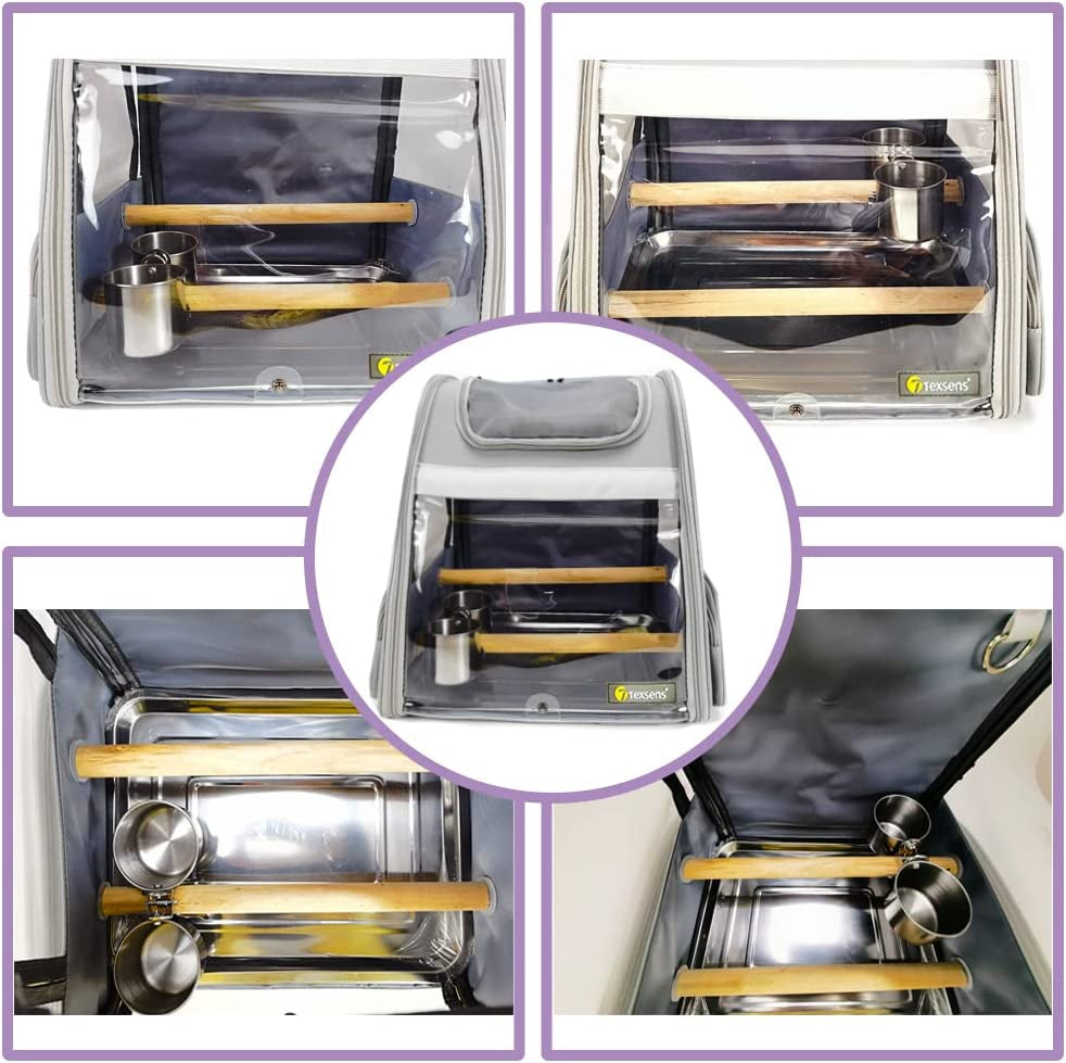 Bird Feeding Cups - Parrot Food Dish Stainless Steel Parrot Feeders Water Cage Bowls with Clamp Holder for Parakeet African Greys Conure Cockatiels Budgies Chinchilla Small Animal