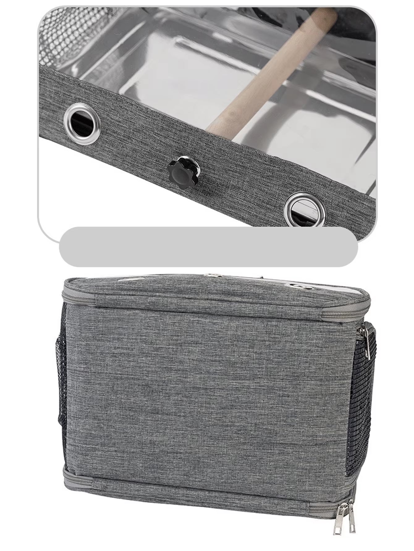 Bird Travel Carrier with Stand Perch, Breathable Bird Carrier Cage Parrot Carrier for Hiking