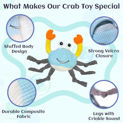 Dog Toys for Aggressive Chewers – 3-In-1 Squeaky Interactive Chew Toy with Spiky Ball for Small, Medium & Large Dog, Pet Plush Toys（Bouncing Ball Not Included）