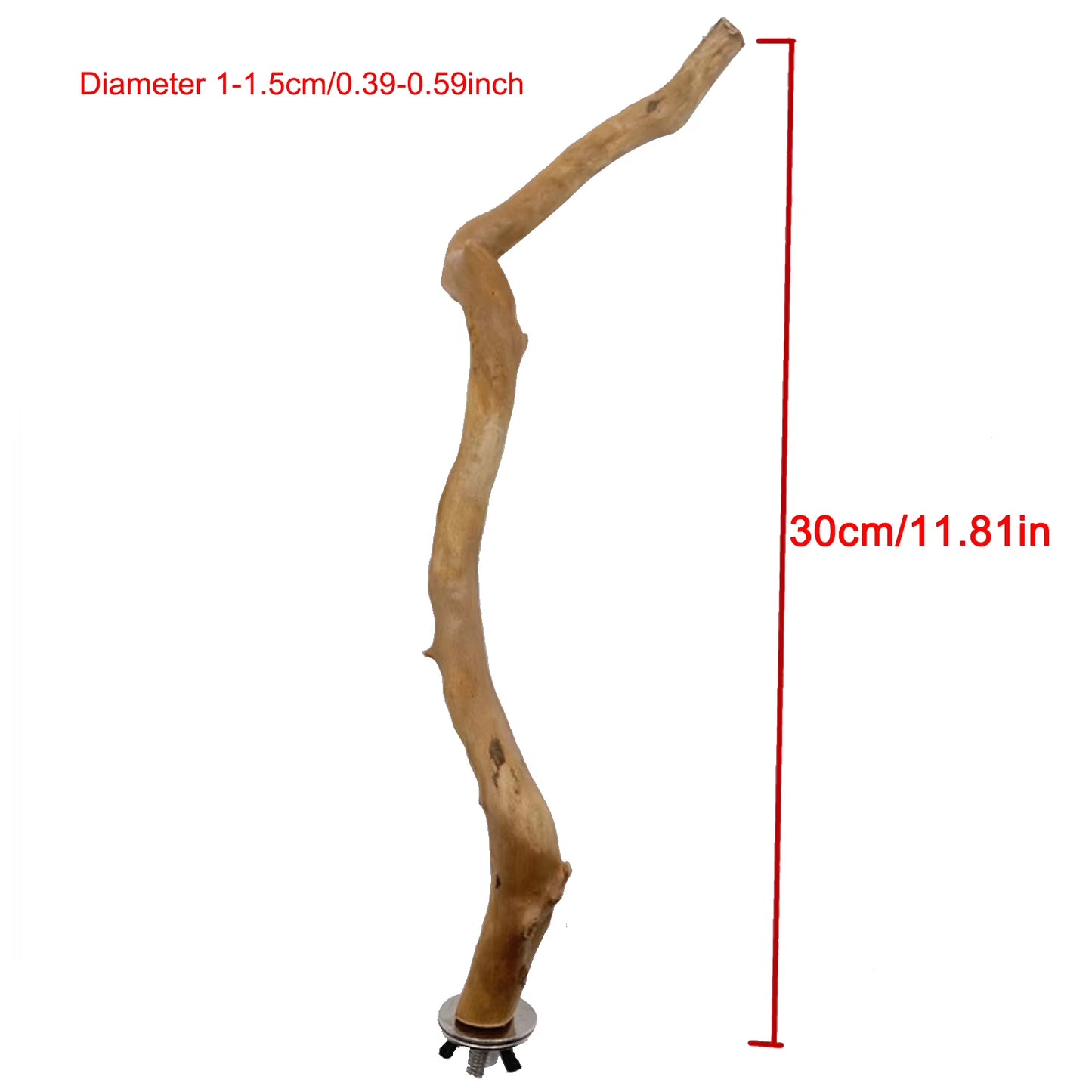 1 Pcs 30Cm Pet Parrot Bird Standing Stick Stand Grape Wood Pole Bird Perch Natural Grape Bird Cage Perch for Parrot Cage Toy